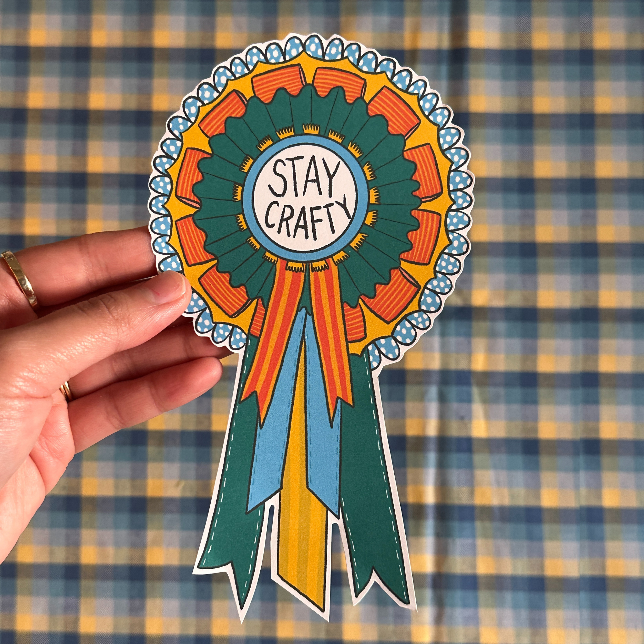 "Stay Crafty" Rosette Sticker | 🖨️ (Print-at-home)