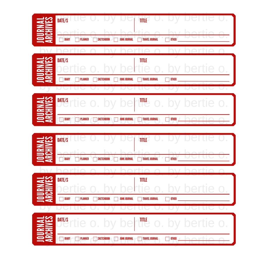 Journal Archive Label | 🖨️ (Print-at-home)