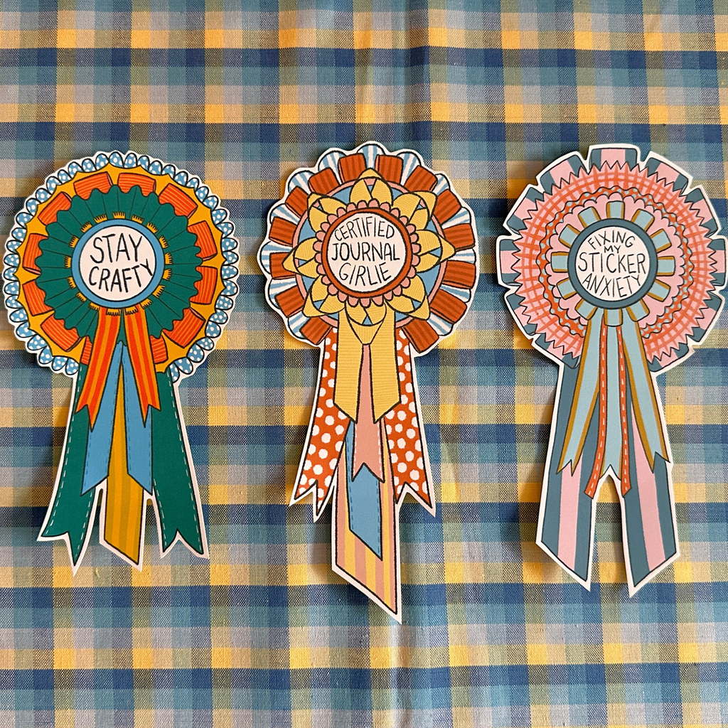 3x Rosette Sticker Set  | 🖨️ (Print-at-home)