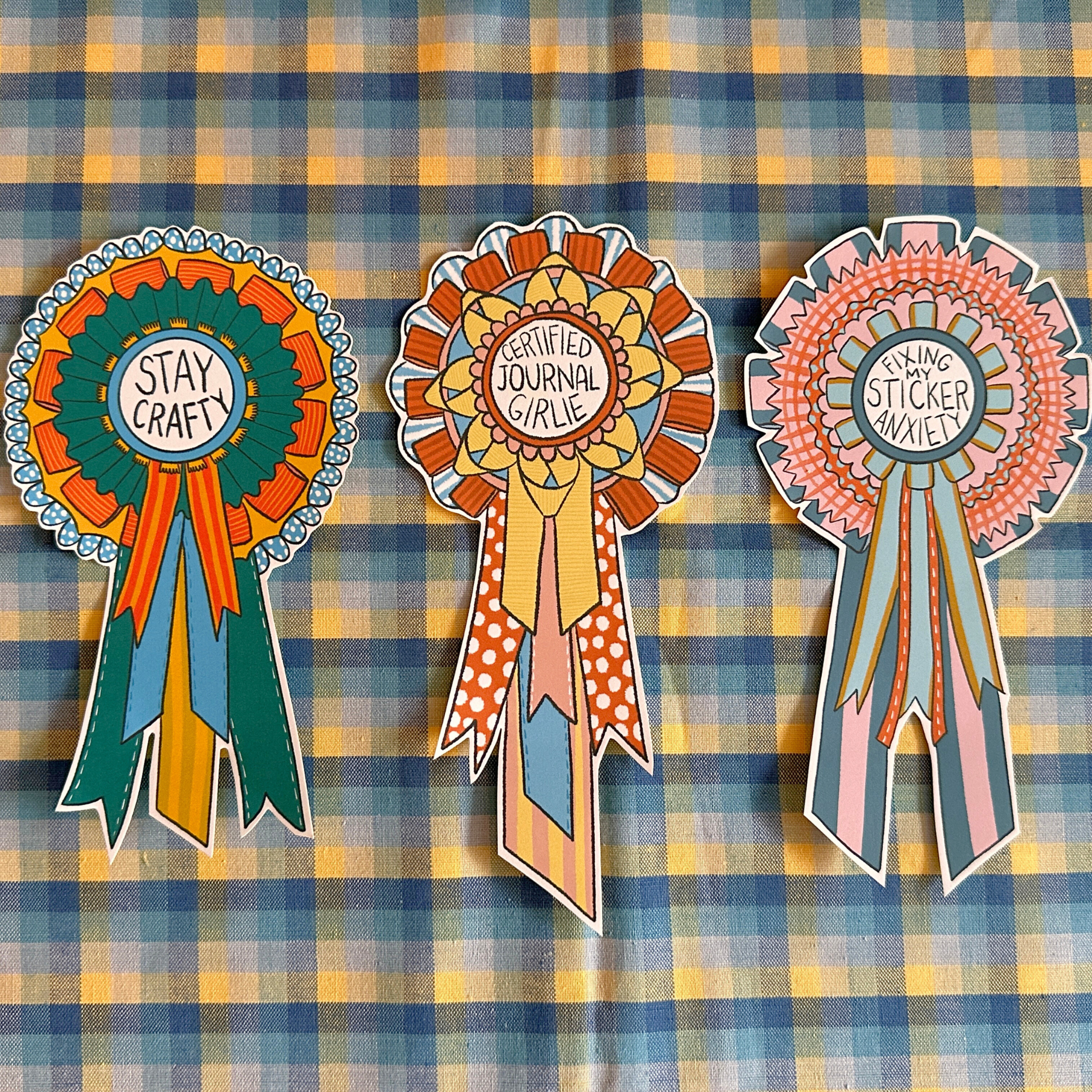 3x Rosette Sticker Set  | 🖨️ (Print-at-home)
