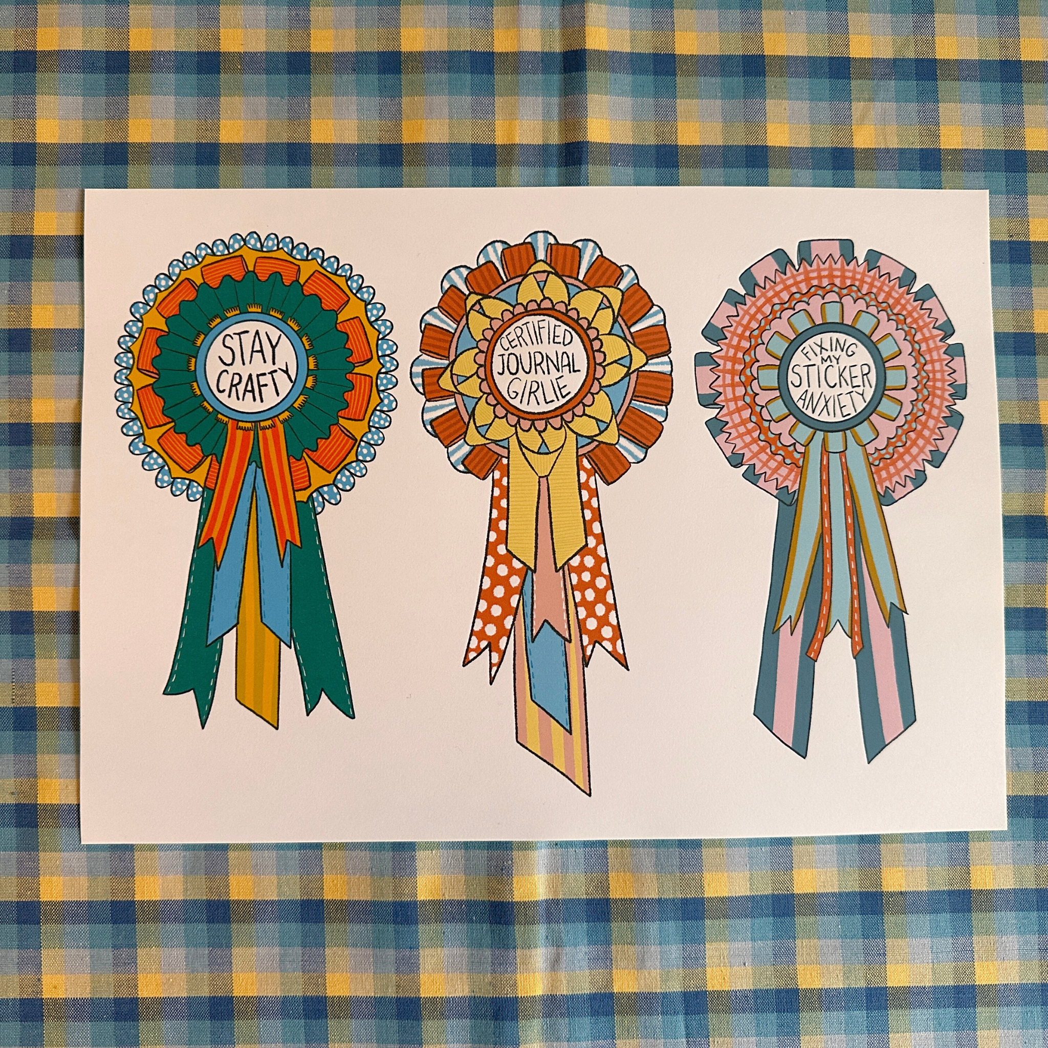 3x Rosette Sticker Set  | 🖨️ (Print-at-home)