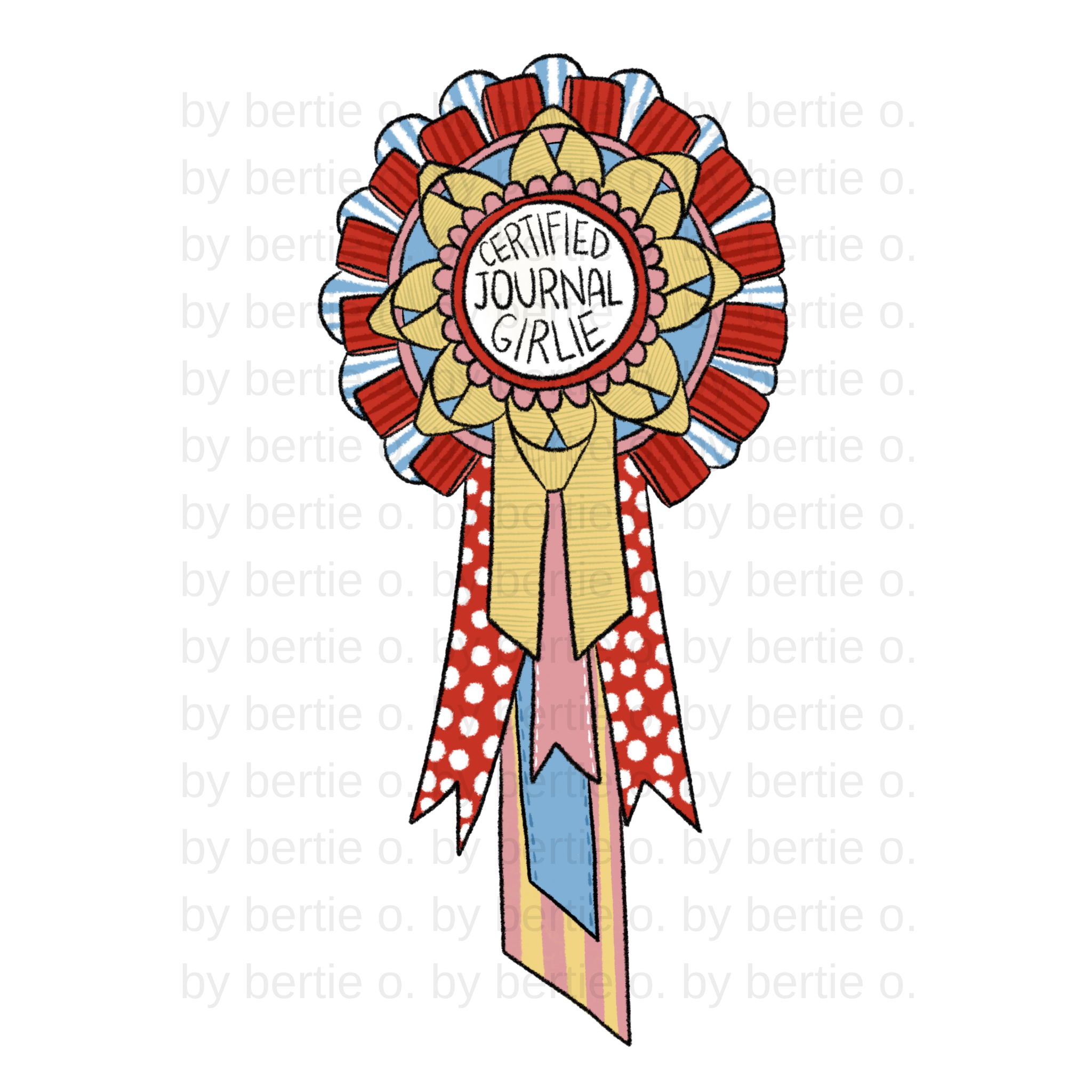 "Certified Journal Girlie" RosetteSticker | 🖨️ (Print-at-home)